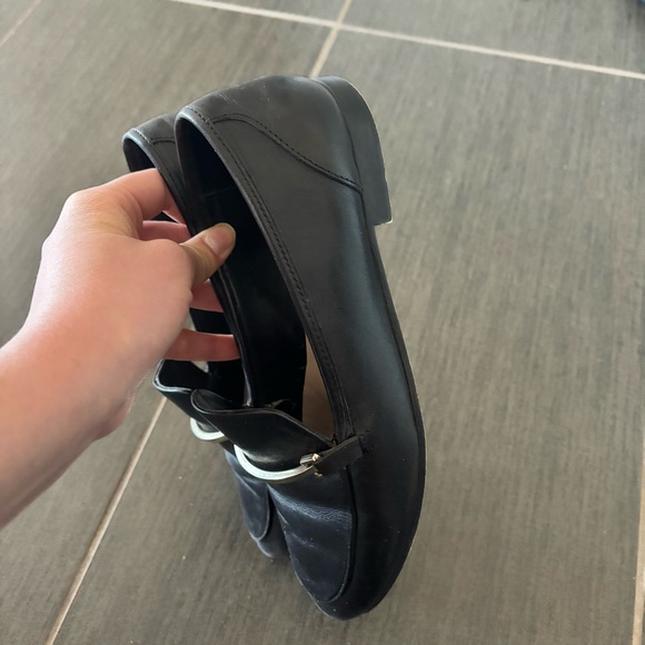 Aldo Black Loafers Vegan Leather with Gold Detail - Picture 5 of 5